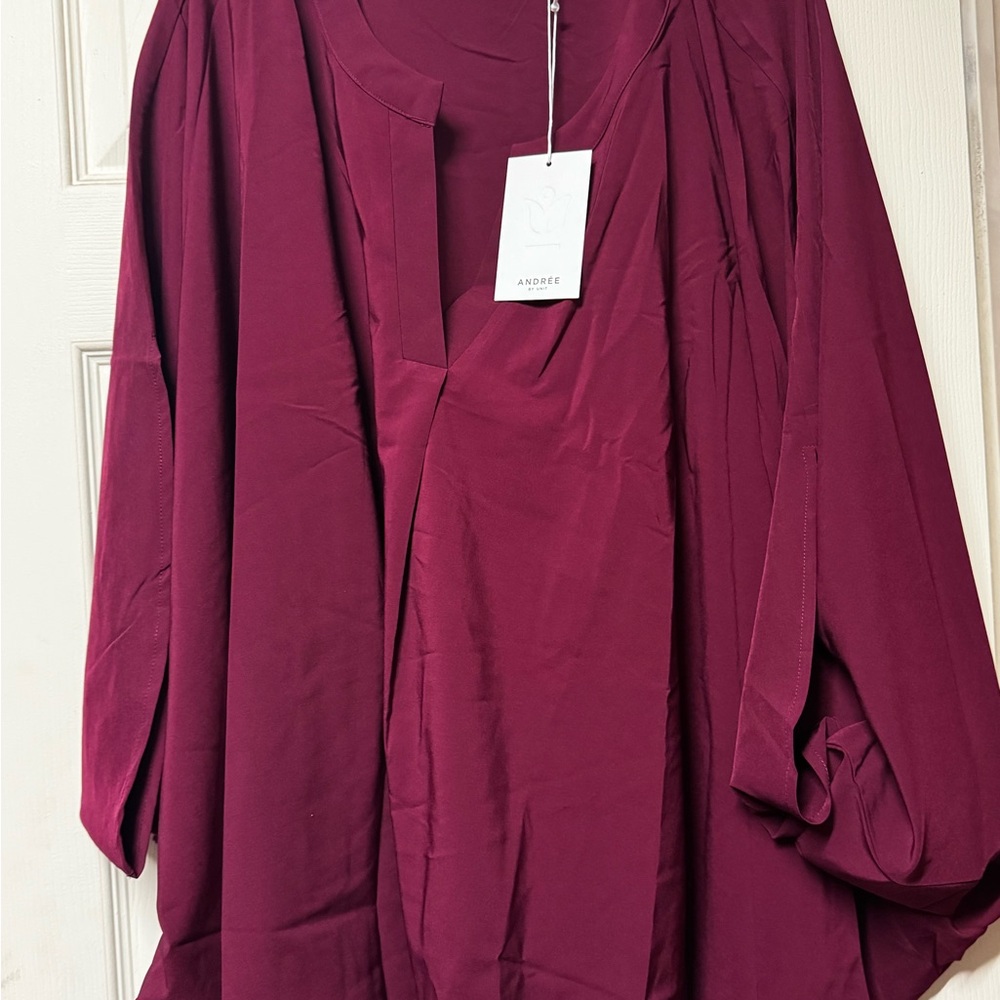 Andree Women's Deep Burgundy Blouse